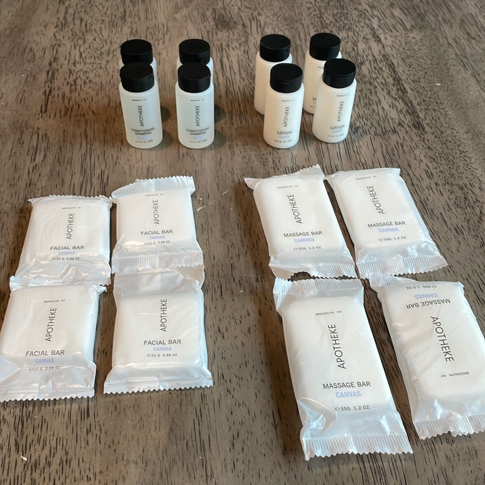 Set of 16 Apotheke Travel Size Soaps/Shampoo/Lotions